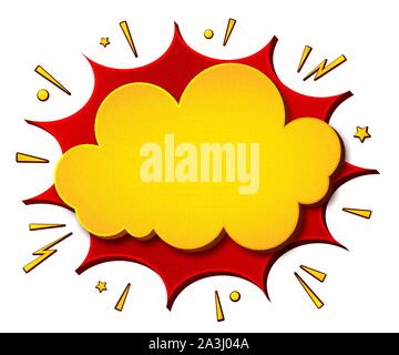 Comics background. Cartoon poster in pop art style with yellow-red speech  bubbles with halftone and sound effects. Funny colorful banner with place  fo Stock Vector Image & Art - Alamy