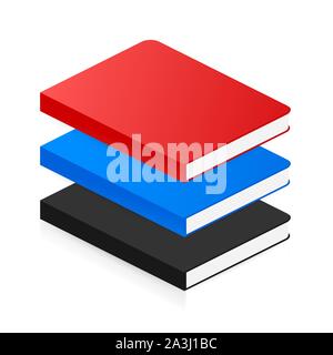Isometric book icon in flat style. Vector stock illustration. Stock Vector