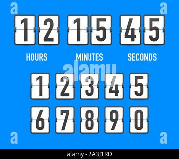 Countdown timer set. Flip time remaining scoreboard or clock. Vector ...