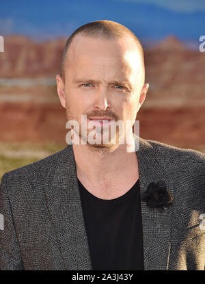 WESTWOOD, CA - OCTOBER 07: Aaron Paul attends the premiere of Netflix's 'El Camino: A Breaking Bad Movie' at Regency Village Theatre on October 07, 2019 in Westwood, California. Stock Photo