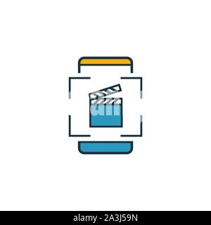 Augmented Reality Video icon. Outline filled creative elemet from visual device icons collection. Premium augmented reality video icon for ui, ux Stock Vector