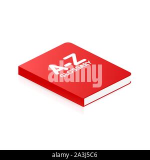 Concept A-Z glossary book for web page, banner, social media. Vector stock illustration Stock Vector