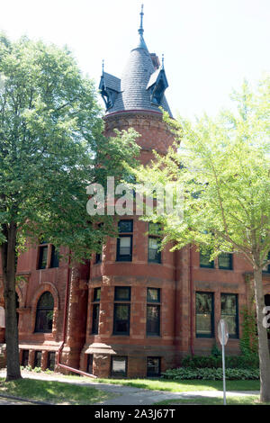 Brownstone style residence in the regentrified Cathedral Hill neighborhood. St Paul Minnesota MN USA Stock Photo