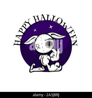 Cute evil rabbit halloween woodoo sewing toy Stock Vector