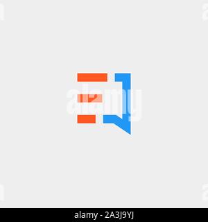 Letter E Chat Logo Template Vector Design Stock Vector