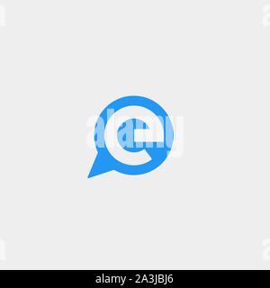 Letter E Chat Logo Template Vector Design Stock Vector