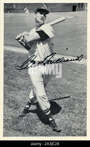 Autographed photo of legendary baseball player Ted Williams of the Boston Red Sox Stock Photo