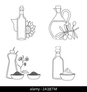 Isolated object of healthy and vegetable logo. Collection of healthy and organics vector icon for stock. Stock Vector