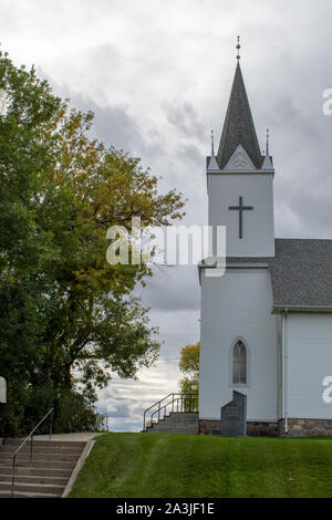 100 year old Lutheran Church in Wolford North Dakota Stock Photo