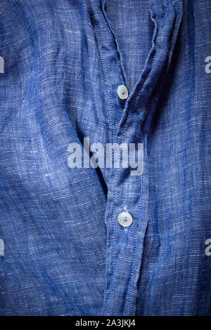 Close up of shirt blue textile texture Stock Photo