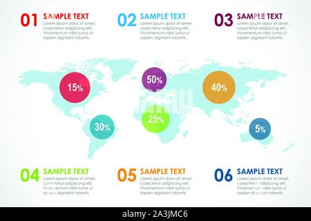 World map infographic Stock Vector