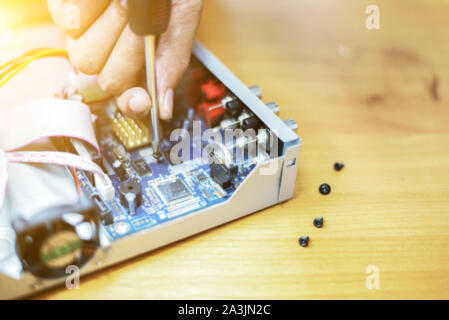 The concept of  hardware, repairing, upgrade and technology / Blur focus Stock Photo