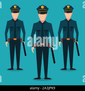 policeman vector illustration in flat style Stock Vector
