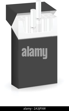 Pack of cigarettes on a white background. Vector illustration. Stock Vector