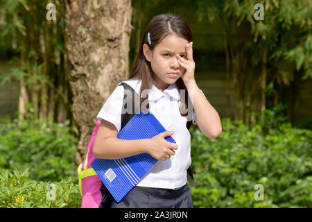 A Shy Girl Student Stock Photo
