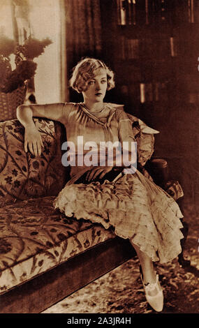 Studio portrait of Hollywood actress, Marion Davies, famous during the era of silent movies. Centrefold from Picture Show Art Supplement circa 1926. She was the mistress of William Randolph Hearst for more than 20 years. Stock Photo