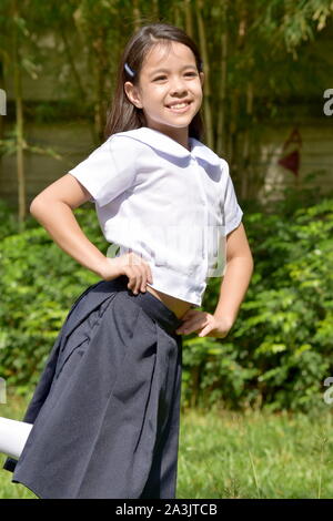 A Girl Wearing Skirt Stock Photo