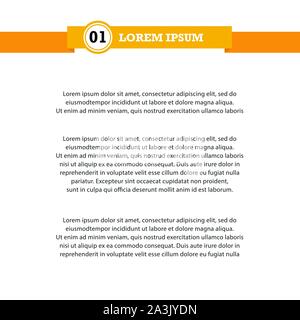 Document template with ribbon headline. Vector illustration Stock Vector