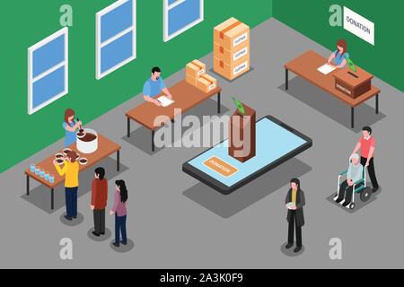 A vector illustration of Conceptual Donation and Charity Stock Vector