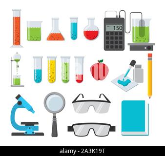 Chemistry icon set vector design Stock Vector