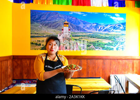 Tibetan Kitchen, Hebden Bridge, South Pennines, Yorkshire Stock Photo