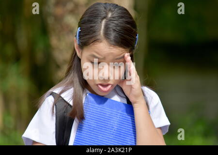 A Girl Student Poor Health Stock Photo