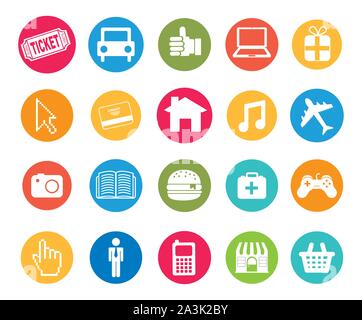 Variety icon set pack vector design Stock Vector