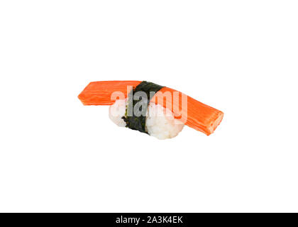 Kani or Crab stick sushi nigiri japanese cuisine. isolated on white background Stock Photo
