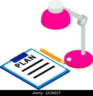 Planning icon, isometric style Stock Vector