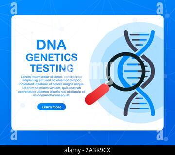 DNA testing, genetic diagnosis concept. Genetic engineering concept. Can use for web banner. Deoxyribonucleic acid. Vector stock illustration. Stock Vector
