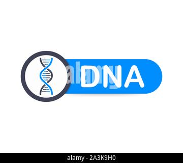 DNA Badge, icon, stamp, logo. Vector stock illustration. Stock Vector