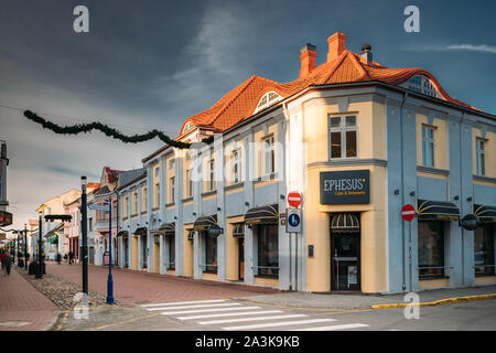 Parnu, Estonia - December 14, 2017: Cafe Ephesus At Historical Ruutli Street. Stock Photo