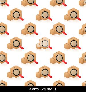Pattern Tracking parcel services on white background. Vector stock illustration. Stock Vector