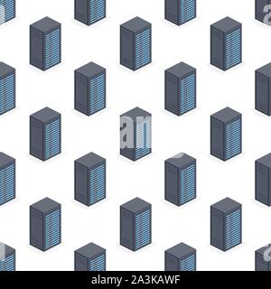 Servers pattern repeat seamless on white background. Vector stock illustration. Stock Vector