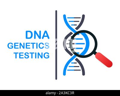 DNA testing, genetic diagnosis concept. Genetic engineering concept. Can use for web banner. Deoxyribonucleic acid. Vector stock illustration. Stock Vector