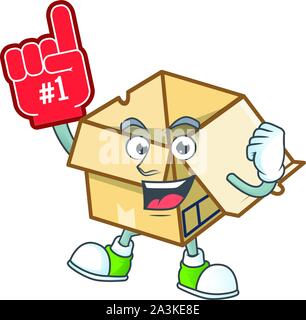 Foam finger cardboard open isolated on white background Stock Vector