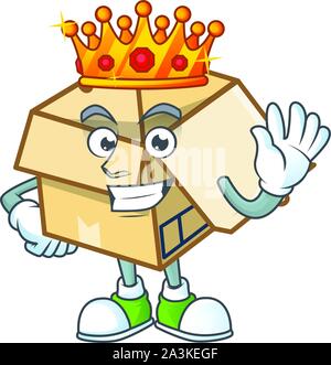 King cardboard open isolated on white background Stock Vector