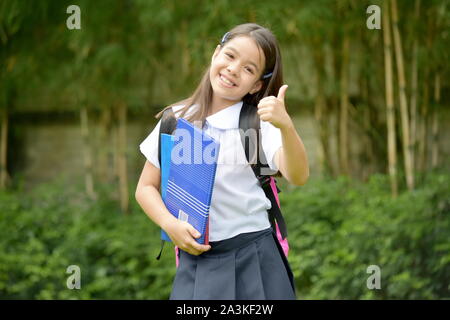 Happy Child Girl Student Stock Photo