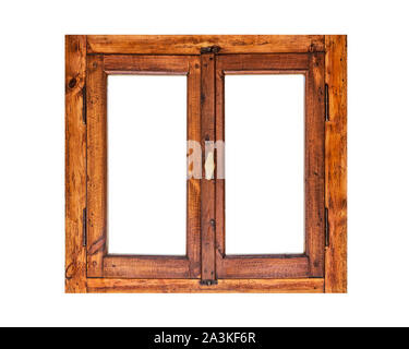 Wooden window frame isolated on white background Stock Photo - Alamy