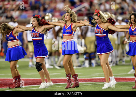 SMU Mustang Cheerleaders during an NCAA Football game between the Tulsa ...