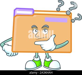 Thinking folder for storage with character shape Stock Vector
