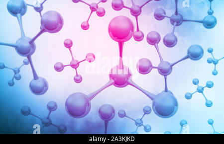 Abstract  molecule model. 3d illustration Stock Photo