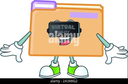 Virtual reality folder for storage with character shape Stock Vector