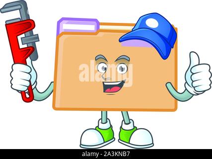 Plumber folder data isolated on white background Stock Vector