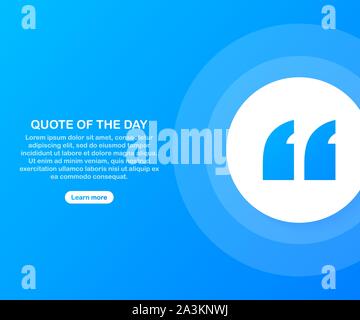 Quote background . Creative Modern Material Design Quote template. Text lettering of an inspirational saying. Quote of the day. Vector illustration. Stock Vector