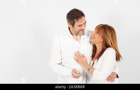 Funny Couple posing in studio Stock Photo | Adobe Stock