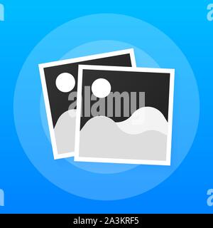 Photo icons, photo frames, retro photos flat icon, vintage blank photo frames. Vector stock illustration. Stock Vector