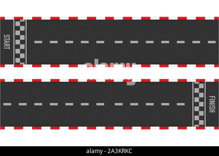 Rally Racing Line Rally line track road border karting. Race lane formula marking circuit ...