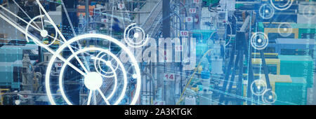 Composite image of binary codes and lines Stock Photo