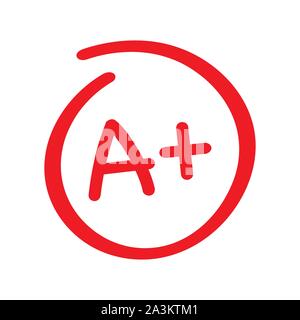 A plus grade mark. Best result sign. Excellent done Stock Vector Art ...